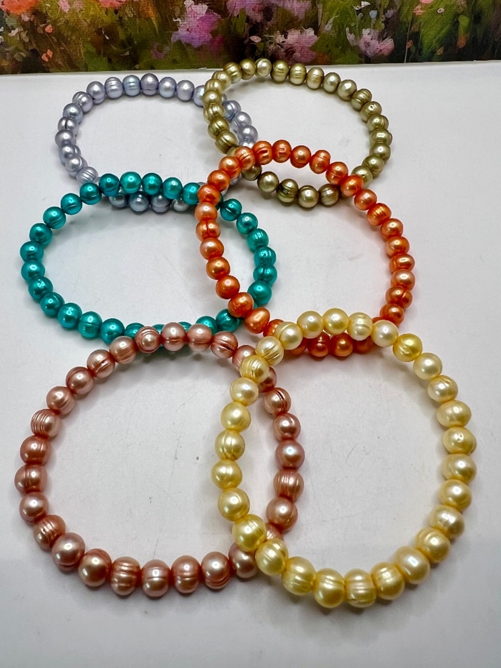 Honora Freshwater Pearl Bright Set of Six Bracelets - Picture 5 of 6